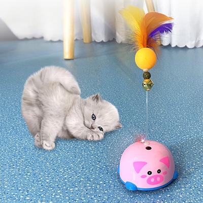 Juguete para Gatos que se Mueve Solo Juguete de Plumas de Colores para Gatos Juguete Oscilante Juego Interactivo en Interiores para Gatitos Actividad Divertida Suministros para el Hogar de Mascotas