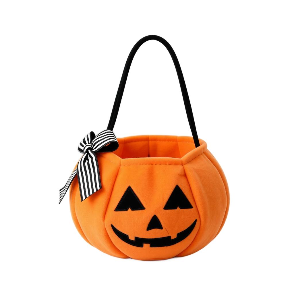 Halloween Plush Butterfly Pumpkin Bag for Candy Collection and Holiday Decor