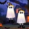 Halloween Hanging Ghosts with Witch Hat Glowing Ghost Witch Hat Lights Creepy Garden Yard Party Decorations