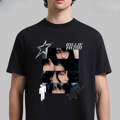 Billie Eilish Hit Me Hard Music Tour T-Shirt Wielokolorowy Rozmiar S-4XL Luksus z Wyższej Półki Jest Zarówno dla Mężczyzn, jak i Kobiet Top Y2k Lato