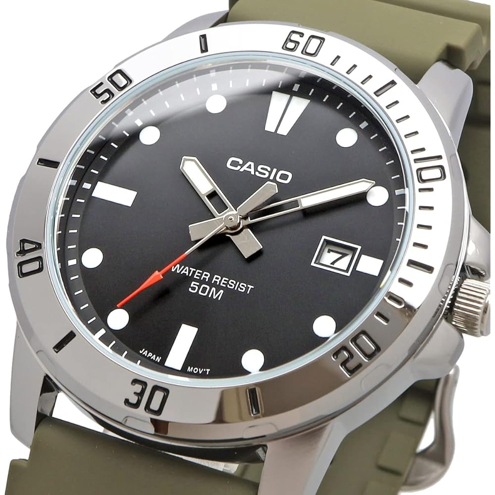Casio Standard Analog Quartz Men's Watch MTP-VD01-3EV Military Olive Green Imported Model