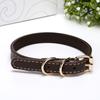Collar Metal Buckle Adjustable Faux Leather Dog Collar for Outdoor