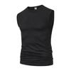 Herren Weiß Ärmelloses Tanktop Rundhalsausschnitt Schmal Geschnitten Lässig Trainingsshirt
