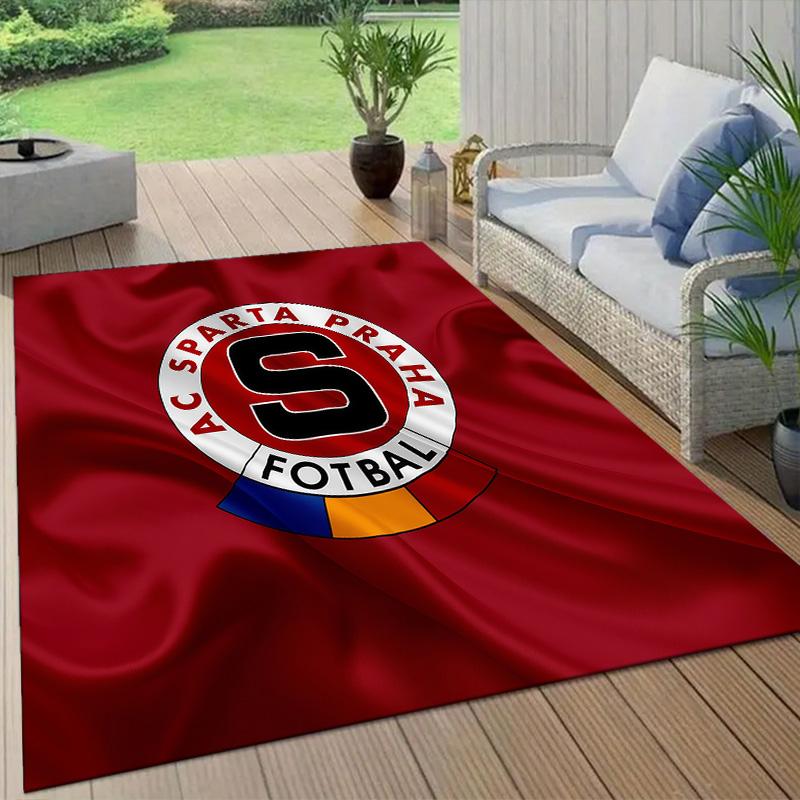 Tappeto Quadrato con Fantasia a Quadri AC Sparta Prague, Tappeto da Area, Tappeto per Soggiorno Camera da Letto Divano Sala Giochi Decorazione, Tappetino Antiscivolo