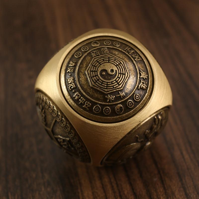 Large Size Brass Fidget Spinner Cube Six-sided Rotation Spherical Hand Spinner Adult Fidget Toy Chinese Style Stress Relief Toys