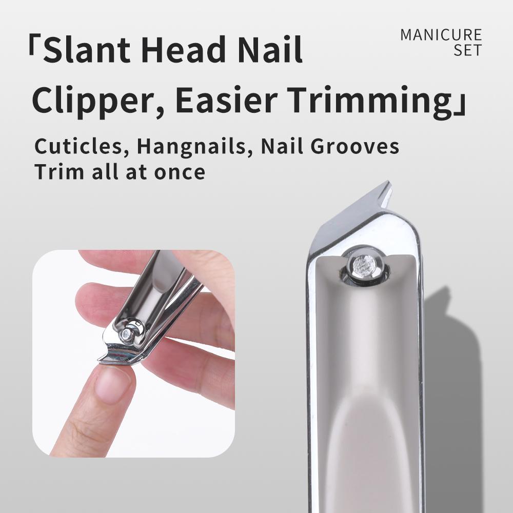 Stainless Steel Nail Clipper Set Portable 3 In 1 Manicure Kit Nail Care & Cuticle Pusher Set Mini Personal Grooming Tools