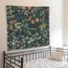 Dark Green Floral Botanical Tapestry Wall Hanging,Cottage Core Decor,Nature Rustic Cottagecore Flower Plants Wall Blanket Decor