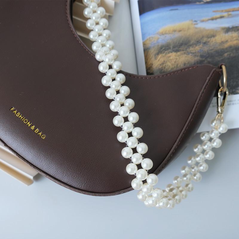 New Fashion Woman Handbag Accessory Parts Puring White Pearl Acrylic Resin Chain Luxury Solid Strap Women Vintage Clutch Chains
