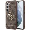 Custodia Per Samsung Galaxy S23 Guess Hardcase 4G Grande Logo Metallico Marrone