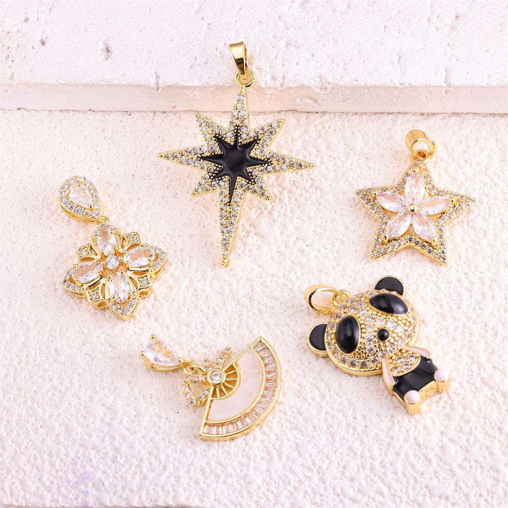 Gold Zirconia Pendant In Various Styles - Fashionable DIY Jewelry Accessory