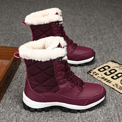 Women's Ankle Snow Boots Winter New Thick Soled Waterproof and Non Slip Shoes, Girls' Casual Warm Plush Oversized Hiking Shoes