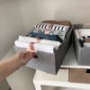 Sturdy Fabric Storage Bin With Reinforced Bottom Wooden Handles for Bedroom Office