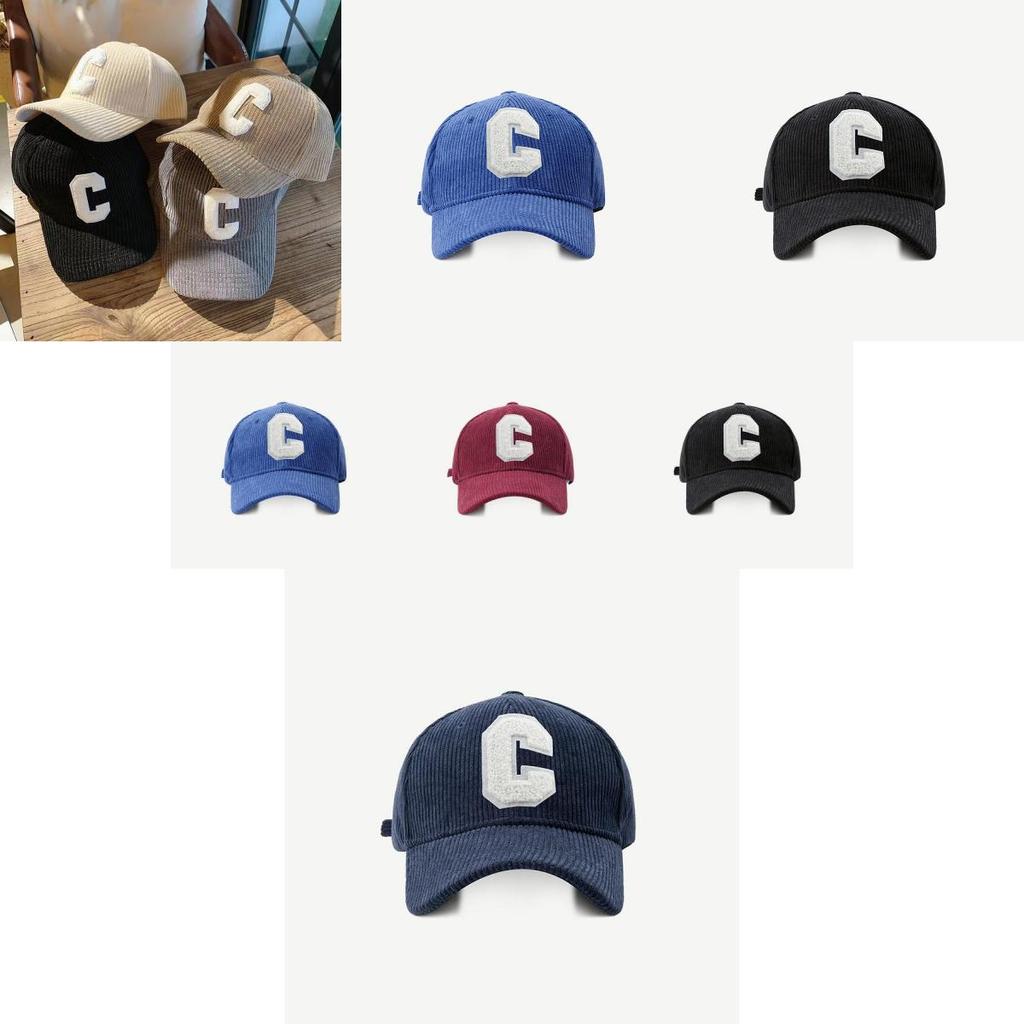 Fashionable Corduroy Baseball Cap For Women And Men Stylish Letter C Design