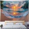 Colorful Sky Beach Sunrise Tapestry - Wall Hanging Bed Blanket Beach Picnic Mat for Home Studio Decoration