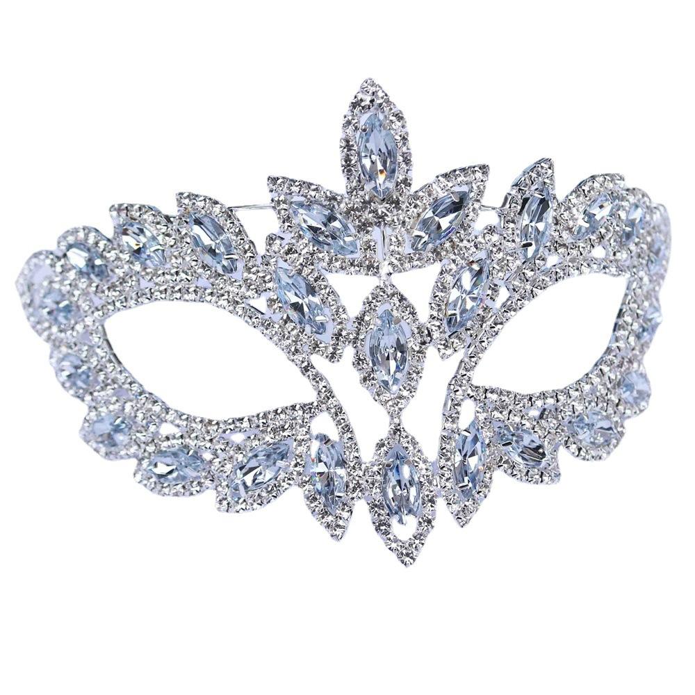 Křišťálová zirkonová maska Halloween Ball Party Super perlivá voda diamantová polomaska šperky