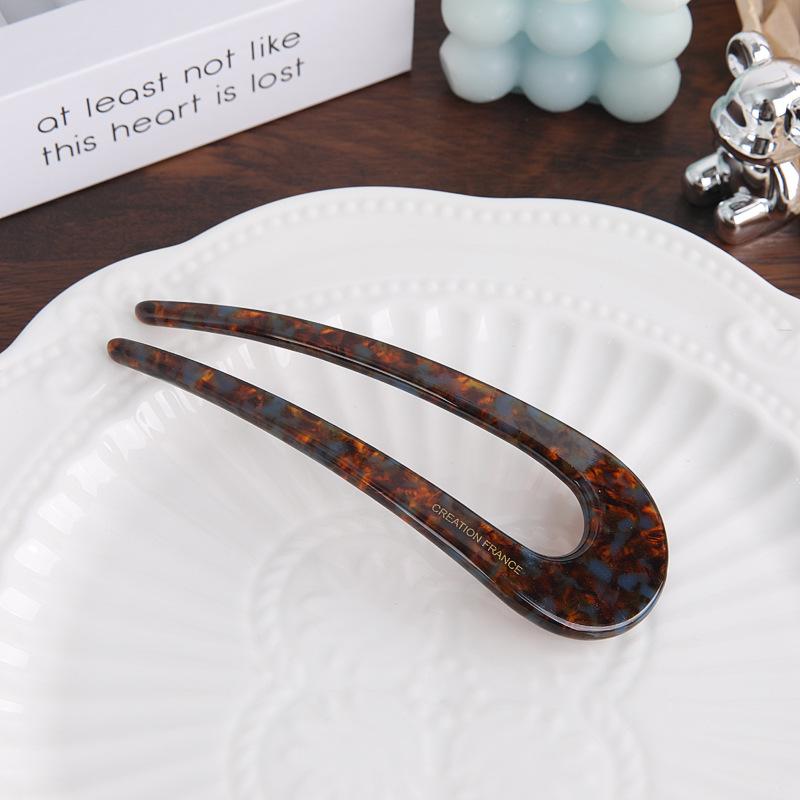 U-Shaped Hairpin Female High-End Sense Antique New Chinese Disc Hair Hairpin Headgear Simple Modern Daily Hairpin