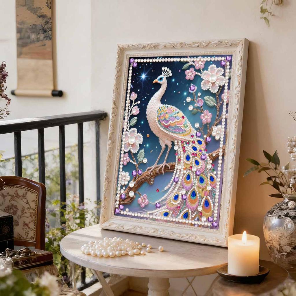 Pearl Painting Kit Graceful Peacocks Theme Frameless Handicraft DIY Bedroom Decoration Living Room Wall Art Room Decoration Art Craft Decoration