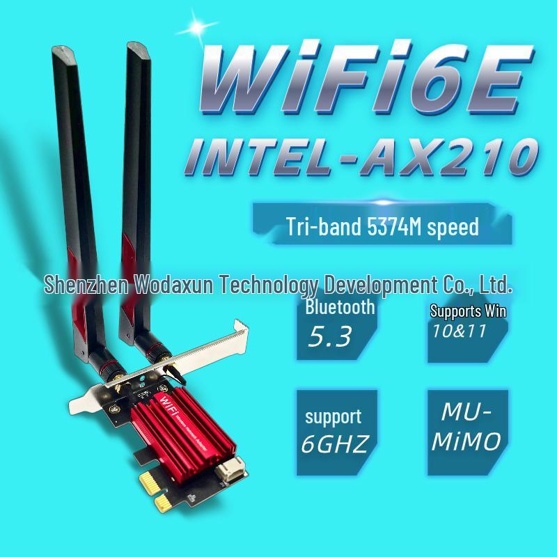 Compatible with Intel AX210 WiFi 6E Wireless Network Card 5G Bluetooth 5.3 for Laptop/Desktop M.2.