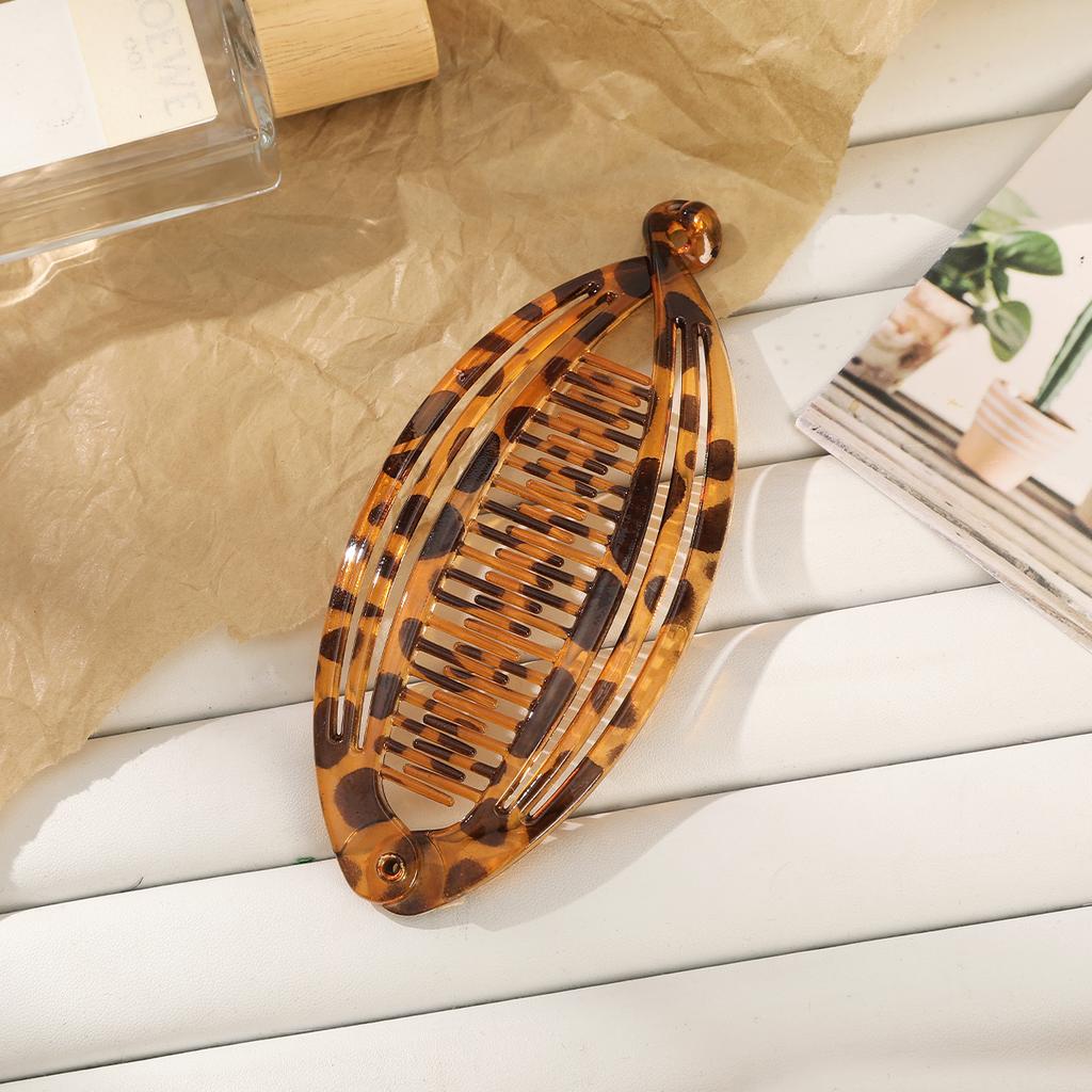 AWAYTR Leopard Fish Hairpin Handmade Banana Hair Clips Comb Clamp Girl Hair Accessories Festival Gift Valentine Headwear