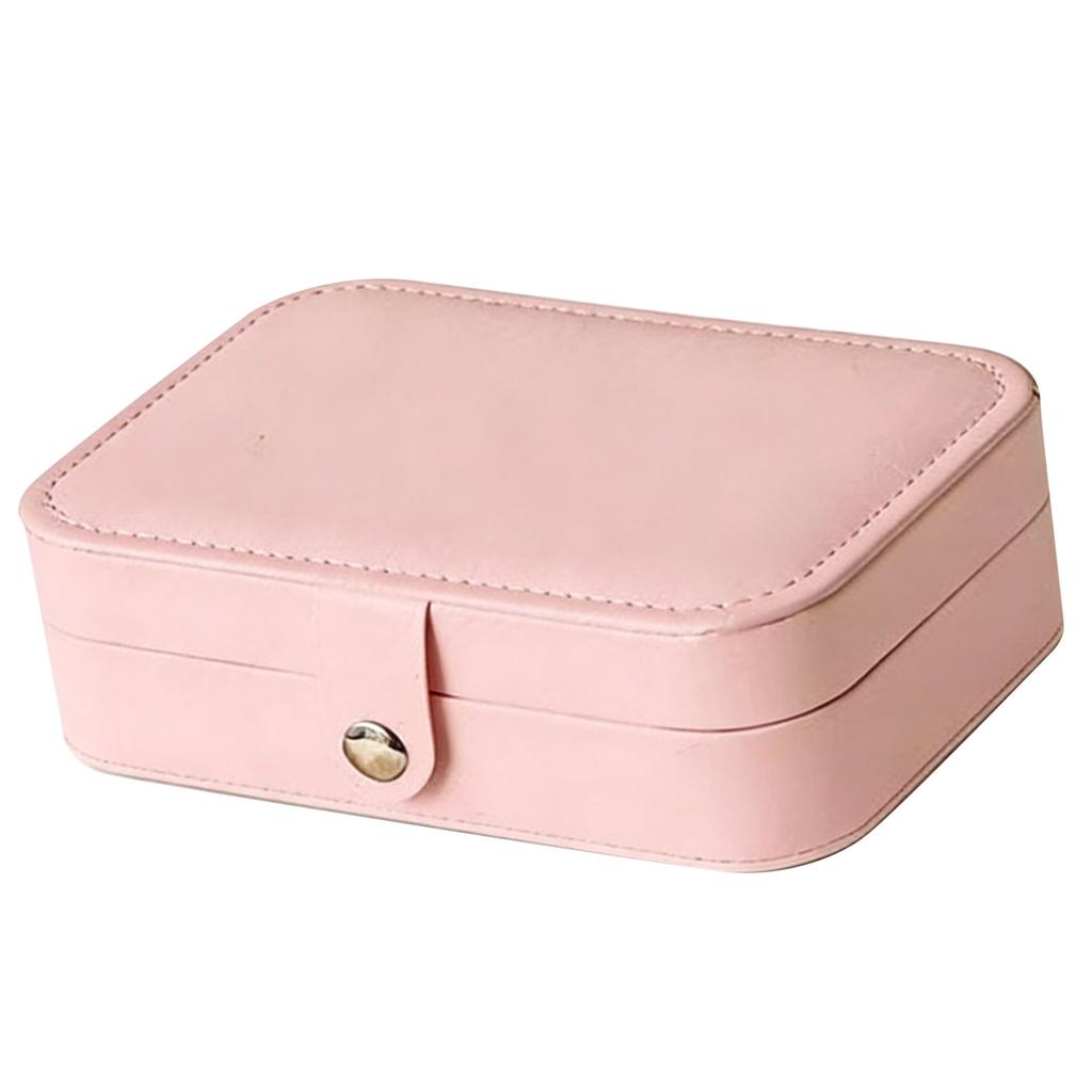 Travel Jewelry Box PU Leather Soft Velvet Lining Small Jewelry Case Portable Earrings Rings Necklaces Organizer Roseate