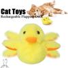 Flapping Duck Cat Toys Interactive Electric Bird Toys Washable Cat Plush Toys with Vibration Sensor Cats Game Toys Kitten