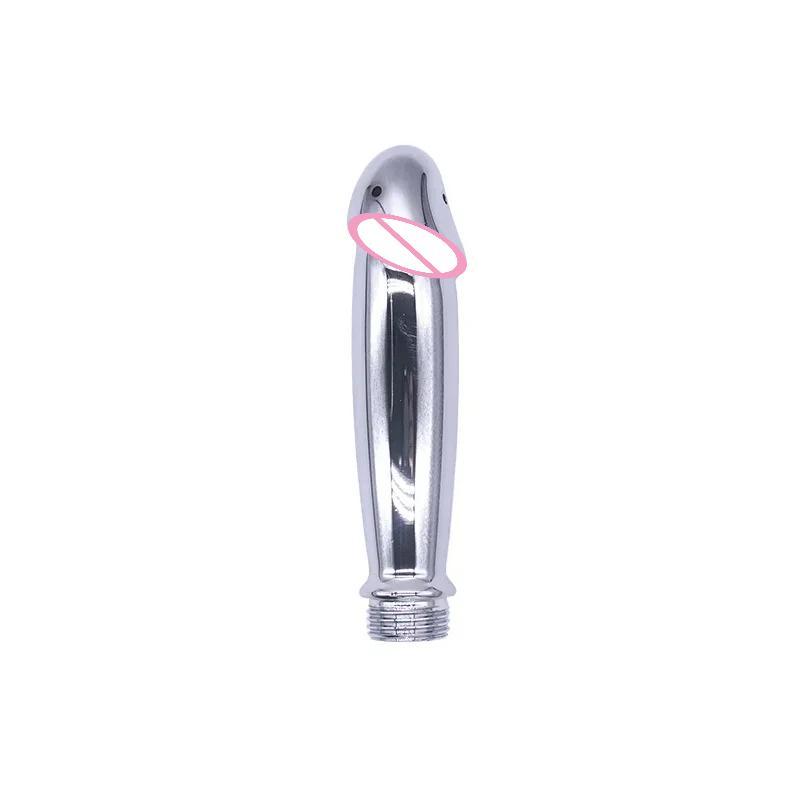 Metal Steel Douche Enema Syringe Anal Shower Head Beads Anal Cleaning Kit Butt Plug Attachment Nozzle Tip Gay Sex Toy Man Woman