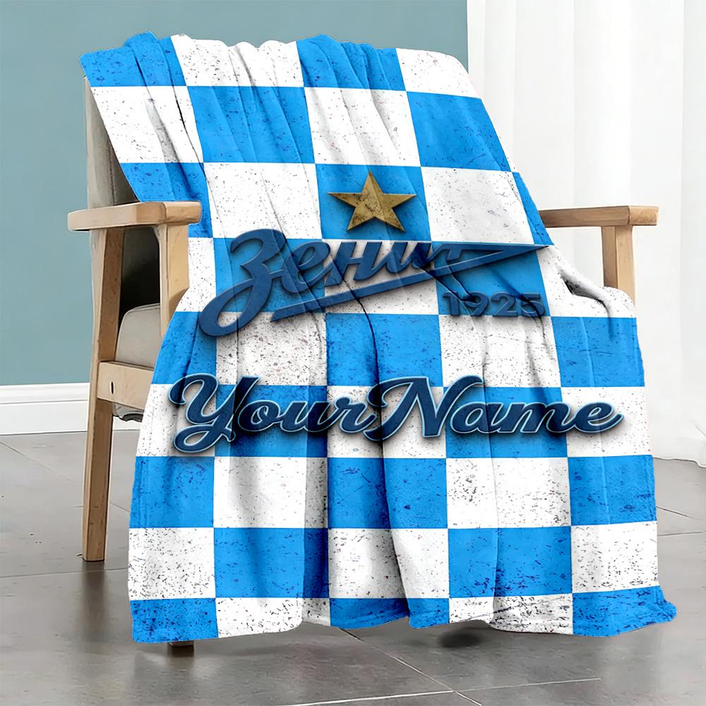 Fc Zenit Saint‑petersburg Personalized Text Blanket Cozy Customizable Blanket Ultra-Soft Great for Living Room Seaside Couch Livingroom