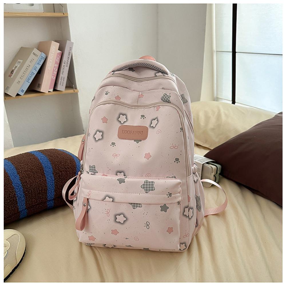 

Korean schoolbag junior high school girls ins niche high-value backpack high school students large capacity lightweight girl backpack розовый