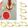 Feuerfarbe Wachssiegel Metall Wachssiegelform Runde Blumenform Umschlag Einladung Dekoration