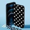 Pro iPhone 7 12 14 8 Plus XR 13 Pro Max X 11 XS 5 6S 6 SE2022 5S SE2 Mini Smartphone Černobílý puntíkovaný kryt na telefon
