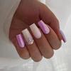 Purple Aurora Rhinestone Long Ballet False Nails