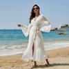 Chiffon Flared Sleeve Sunscreen Cardigan Long Beach Jacket Vacation Bikini Swimsuit Overcoat