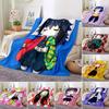 D Print Demon Slayer Anime Blanket Soft Fleece Throw for Sofa Bed Warm Cartoon Tapestry Cover Tanjirou Nezuko Living Room Decor