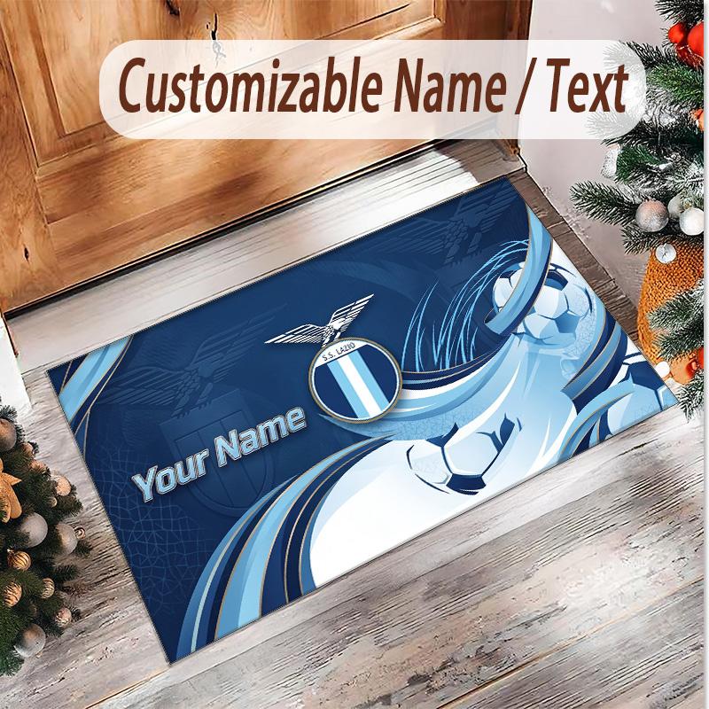 Personalized Crystal Velvet Carpet Lazio FC Pattern Non Slip Floor Rug