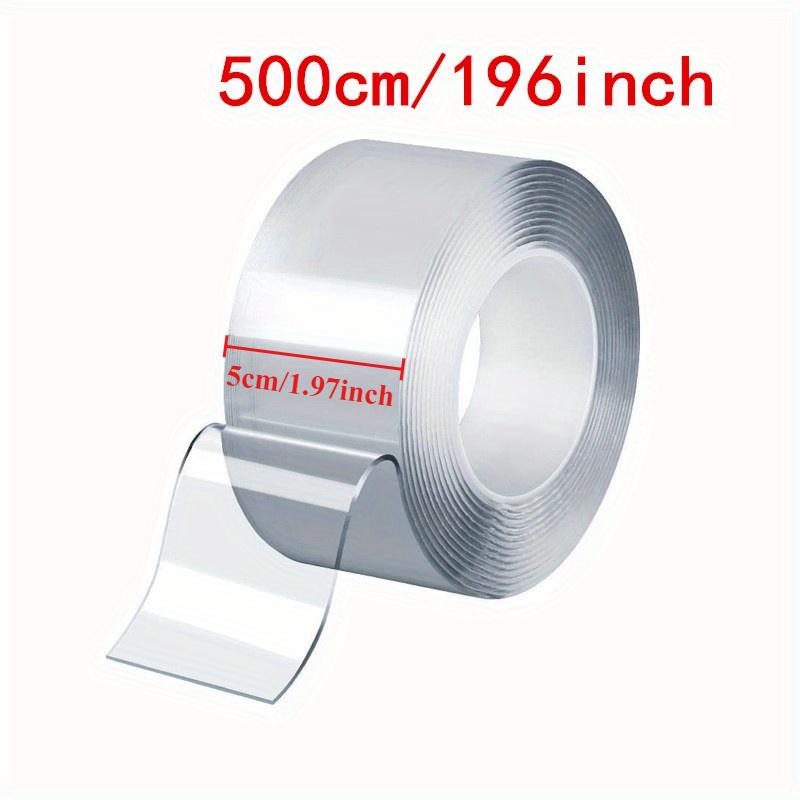 2mm Thickness Multi-Length Transparent Nano Tape - Washable & Reusable Dual-Sided Adhesive Strong Hook and Loop, No Residue