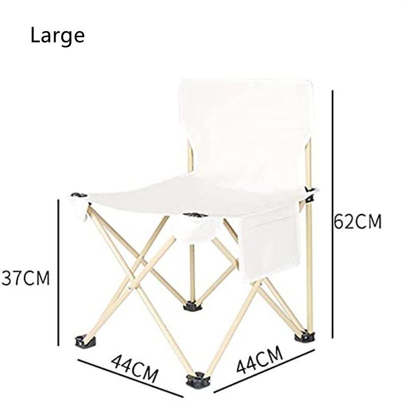 

Уличный легкий портативный складной стул для кемпинга, стул для рыбалки, пляжный стул с карманами L бежевый