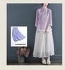 Women's Retro Embroidered V-Neck Cotton Linen T-Shirt: Casual, Literary Style for Spring-Summer-Autumn 2024 Collection