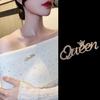 Lady Rhinestone Queen Brooches Women Crown Letters Pary Office Brooch Pins Gifts