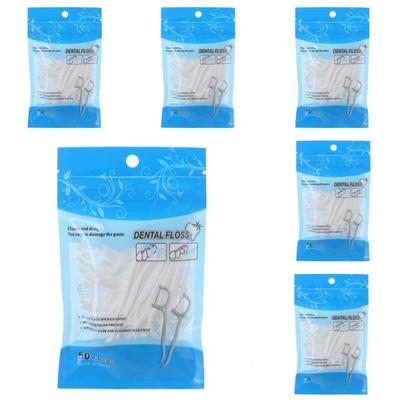 AMB Bag-packaged Disposable Dental Floss, 50 Pieces, 6 Pieces