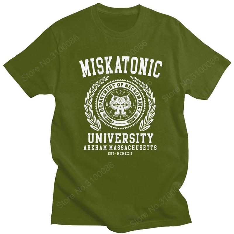 Cthulu And Lovecraft Miskatonic University Tričko pro muže Call Of Cthulhu Necronomicon Funny Tričko Tričko s výstřihem Bavlna Tričko