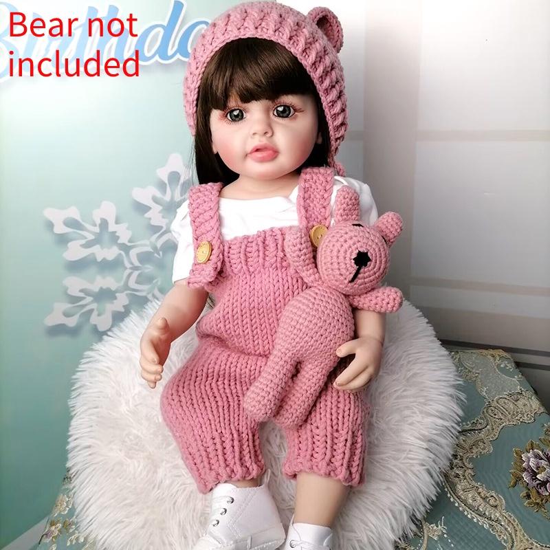 All-pink 55cm Full Silicone Baby Doll Soft And Flexible With Lifelike Features