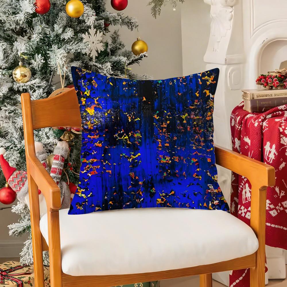 

Artistic Sense Of Color Pillow Case Silky Elegant Comfort Sofa Bed Invisible Zipper 30cmx30cm