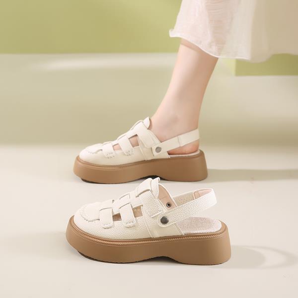 

Fashion Breathable Shoes Sandals Elastic Band 2025 Summer Women s Heels Slip-on Outside Closed Girls Slipper Slides Rome Scandals 35