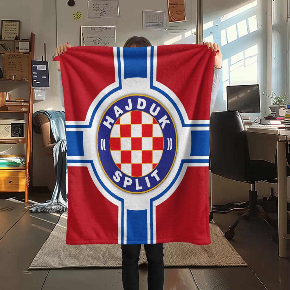 Fotbalový klub Hajduk Tištěná flanelová deka, Vysoká kvalita, Pohodlná pro všechna roční období, Domácí dekorace, Teplo a pohodlí