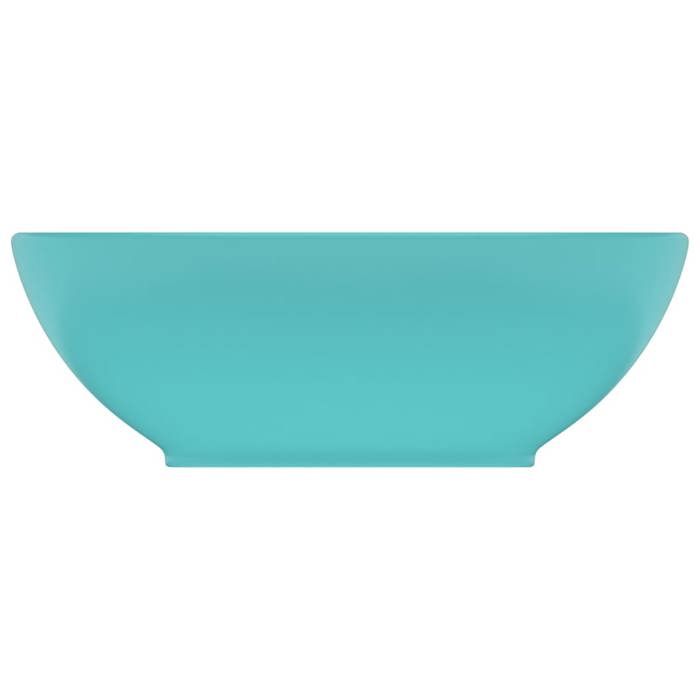 VidaXL Lavabo Ovale de Luxe Vasque à Poser de Toilette Lave-mains de Salle de Bain Cuisine Maison Intérieur Vert Clair Mat 146925