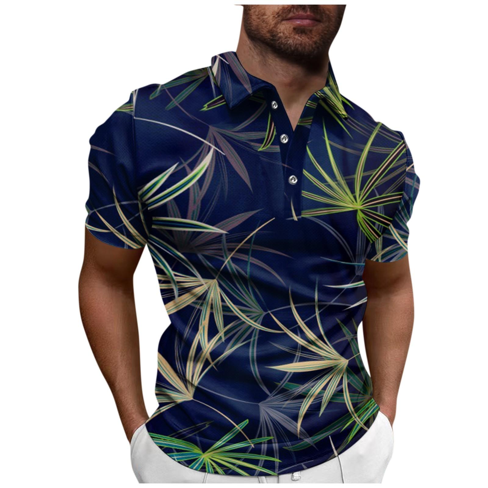 Летний мужской топ с короткими рукавами для гольфа и микроэластичным покрытием — фото 3