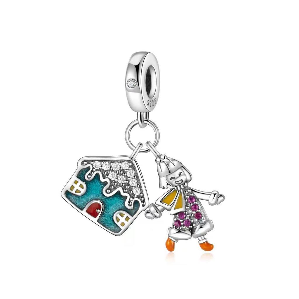Brand New Christmas Copper Metal Santa Claus Snowman Charm Bead Component Bead Components Compatible With Pandora Authentic Original Bracelets Party