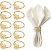 1-12PCS Gold Alloy Napkin Rings Reusable Smooth Edge Easy Clean Table Decoration for Wedding Party Holiday Dinner Banquet