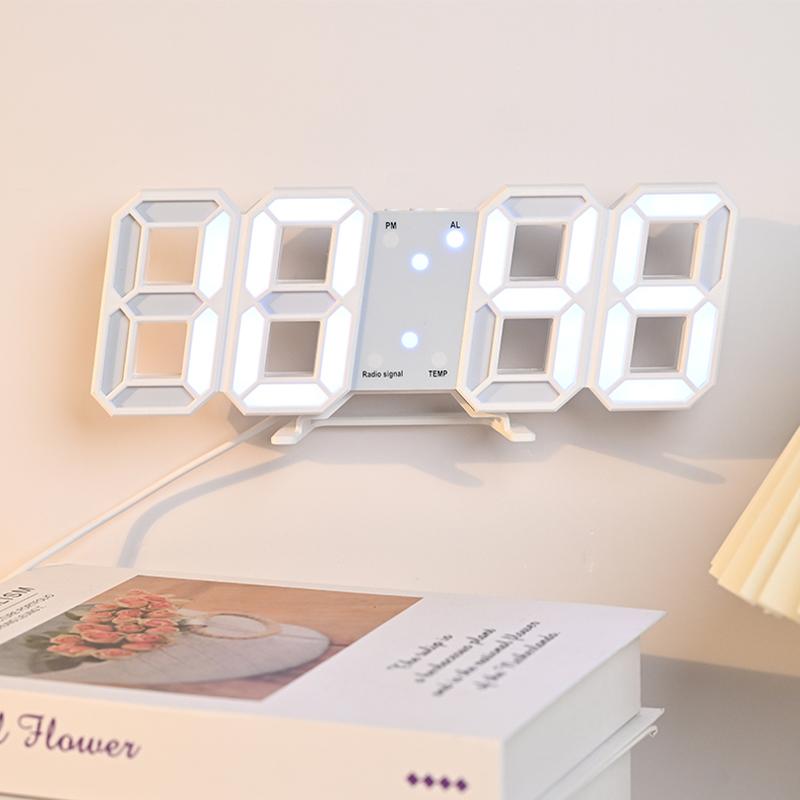 

Японские радиоуправляемые часы 3D светодиодные цифровые часы автоматически корректируют время электронные часы настенные часы для гостиной темпера