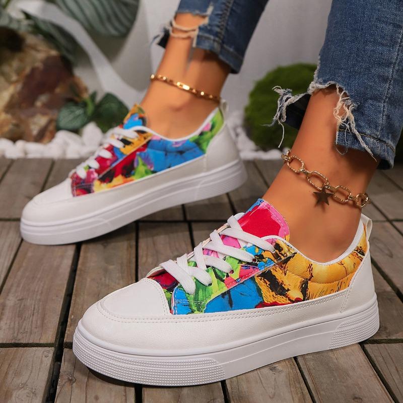 Mode Frühjahr und Herbst Sport Schuhe Runde Kappe Bequeme Casual Tuch Flache Sohlen Vulkanisierte Schuhe Beliebte Designer frauen Schuhe